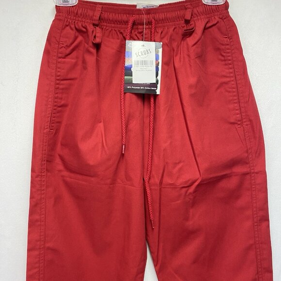 S.C.R.U.B.S. Drawstring Mid-Rise Straight Leg Pants Women Sz XXS Petite Red New - Picture 14 of 15